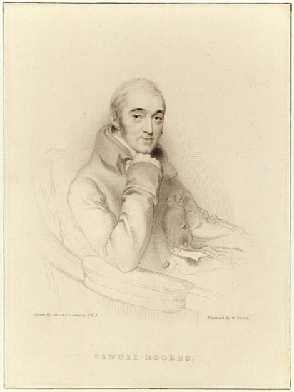 Samuel Rogers; engraved by William Finden a (after) Sir Thomas Lawrence