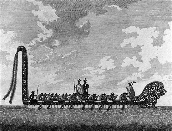 A War Canoe of New Zealand, c.April 1770, from ''A Collection of Drawings made in the Countries visi a (after) Sydney Parkinson