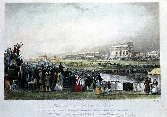 Epsom Races on Derby Day, 1841, a (after) Thomas Allom