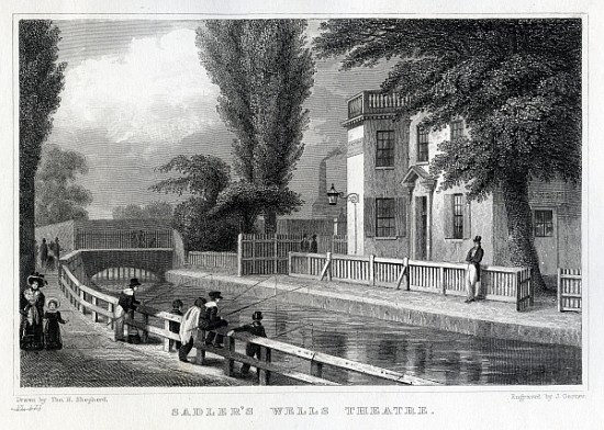 Sadler''s Wells Theatre; engraved by J. Garner a (after) Thomas Hosmer Shepherd