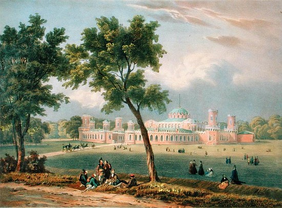 The Peter the Great Palace in Moscow, printed Edouard Jean-Marie Hostein (1804-89), published by Lem a (after) V. Adam