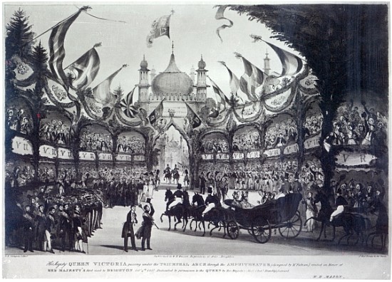 Queen Victoria''s first visit to Brighton; engraved by George Bryant Campion a (after) W.H. Mason