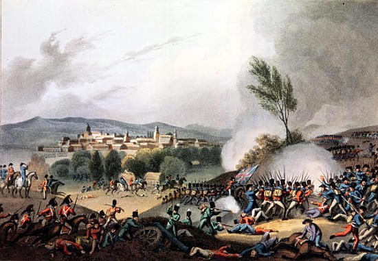 Battle of Vittoria, 21st June, 1813, etched I. Clark, aquatintedM. DuBourg a (after) William Heath
