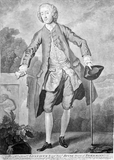 Gustavus Hamilton; engraved by Andrew Miller a (after) William Hogarth