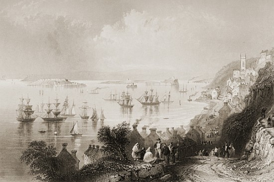Cobh Harbour, Cork, Ireland, from ''Scenery and Antiquities of Ireland'' a (after) William Henry Bartlett
