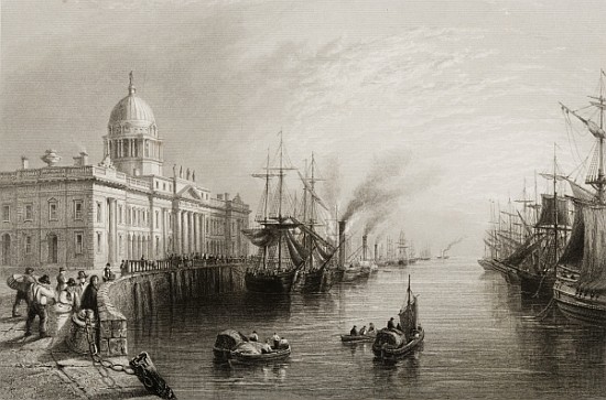 The Custom House, Dublin, from ''Scenery and Antiquities of Ireland'' a (after) William Henry Bartlett