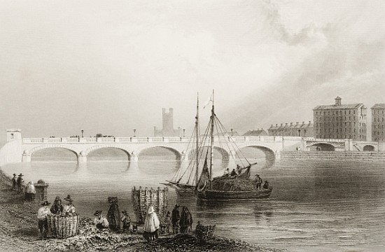 Wellesley Bridge, Limerick, Ireland, from ''Scenery and Antiquities of Ireland'' a (after) William Henry Bartlett
