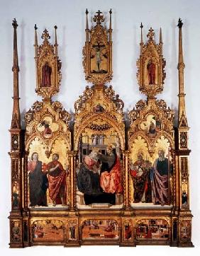 Coronation of the Virgin, triptych