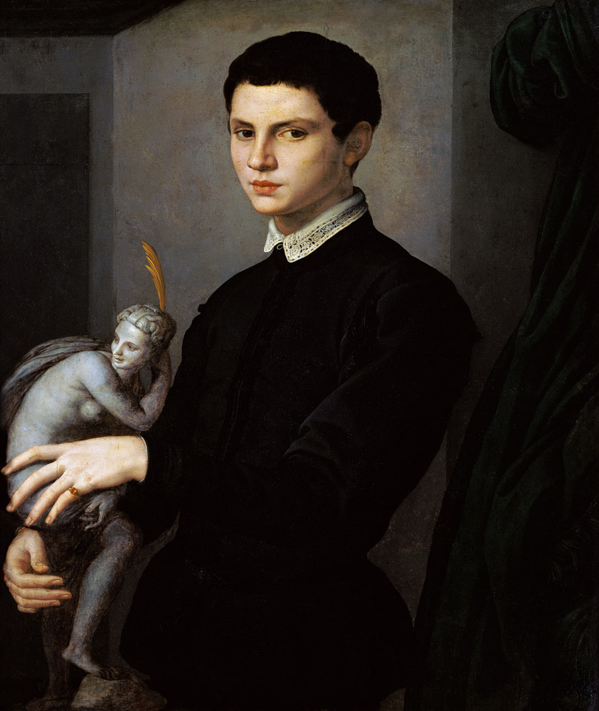 Portrait of a young sculptor. a Agnolo Bronzino