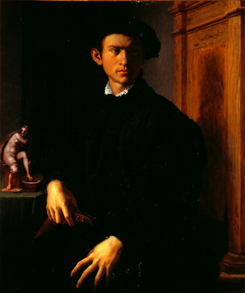 A.Bronzino / Young Man w.Lute /c.1530/40 a Agnolo Bronzino
