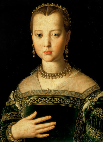 Portrait of Marie de' Medici (1573-1642) as a child a Agnolo Bronzino