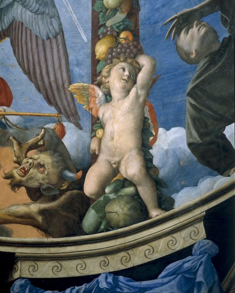 Bronzino, Putto with fruit garland a Agnolo Bronzino