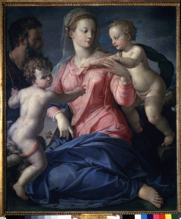The Holy Family with the young John the Baptist a Agnolo Bronzino