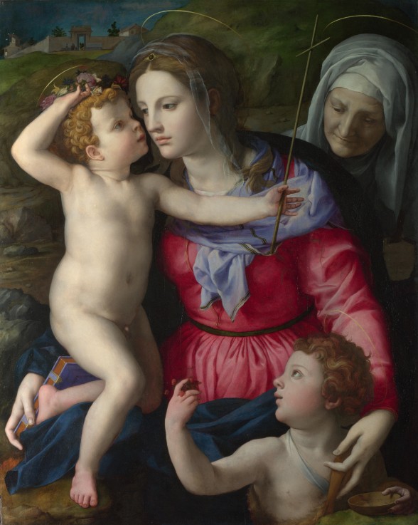 The Madonna and Child with Saint John the Baptist and Saint Elizabeth a Agnolo Bronzino