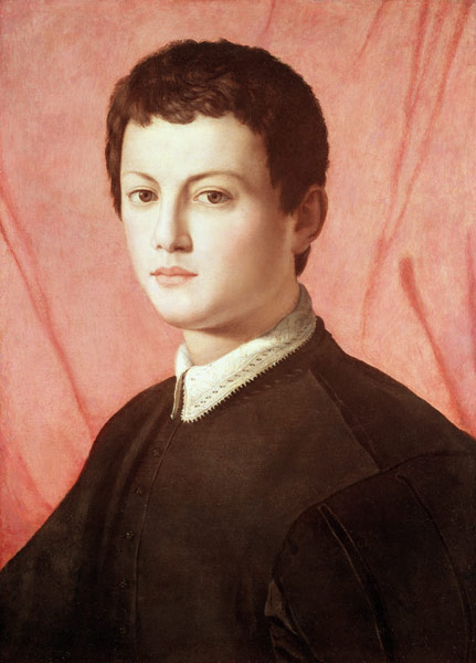 Portrait of a young man (panel) a Agnolo Bronzino