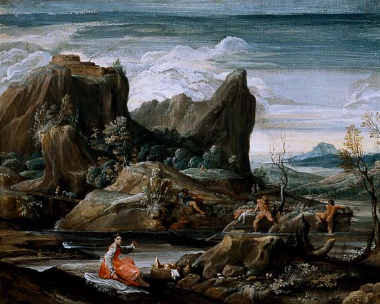 Landscape with Bathers a Agostino Carracci