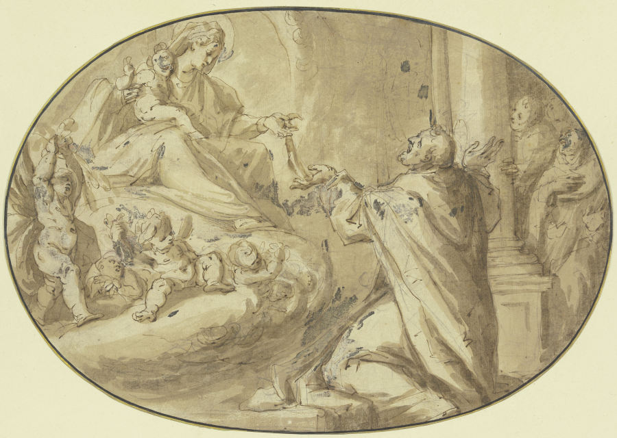 Maria übergibt dem Apostel Thomas ihren Gürtel a Agostino Carracci