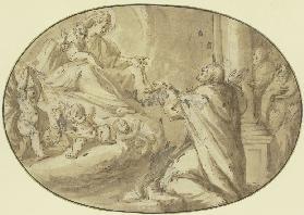Maria übergibt dem Apostel Thomas ihren Gürtel