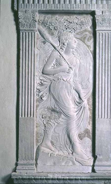 Virgo represented by Ceres from a series of reliefs depicting the planetary symbols and signs of the a Agostino  di Duccio
