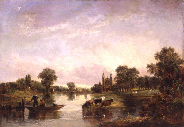View of Eton College from the Thames a A.H. Vickers