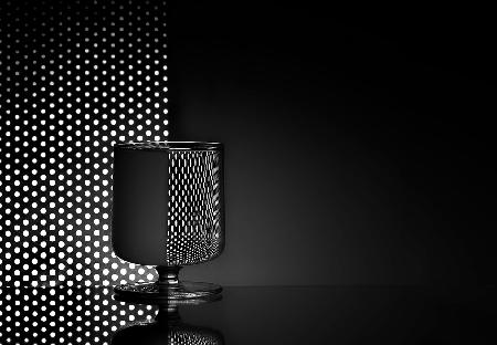 Black and white glass