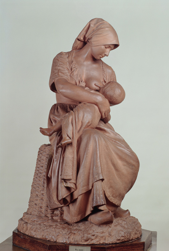 Peasant Woman Nursing an Infant a Aime Jules Dalou
