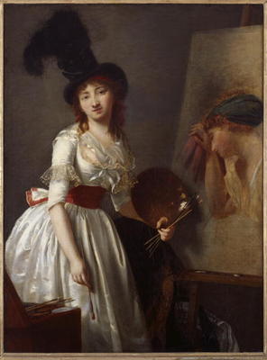 Portrait of a female painter, pupil of David (oil on canvas) a Aimee Duvivier