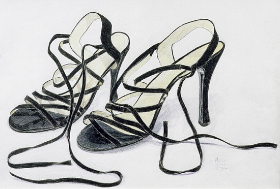 Black Strappy Shoes a Alan  Byrne