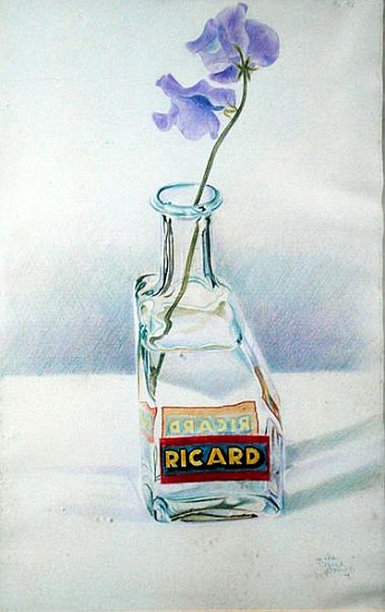 Ricard Bottle, 1981 (coloured pencil on paper)  a Alan  Byrne