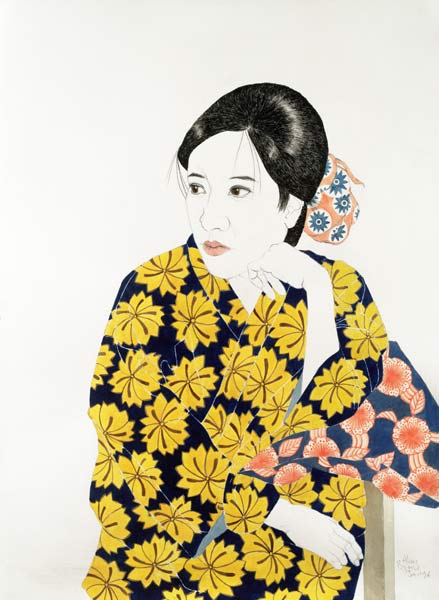 Yellow Kimono, 1996 (ink, w/c, gouache and charcoal on paper)  a Alan  Byrne