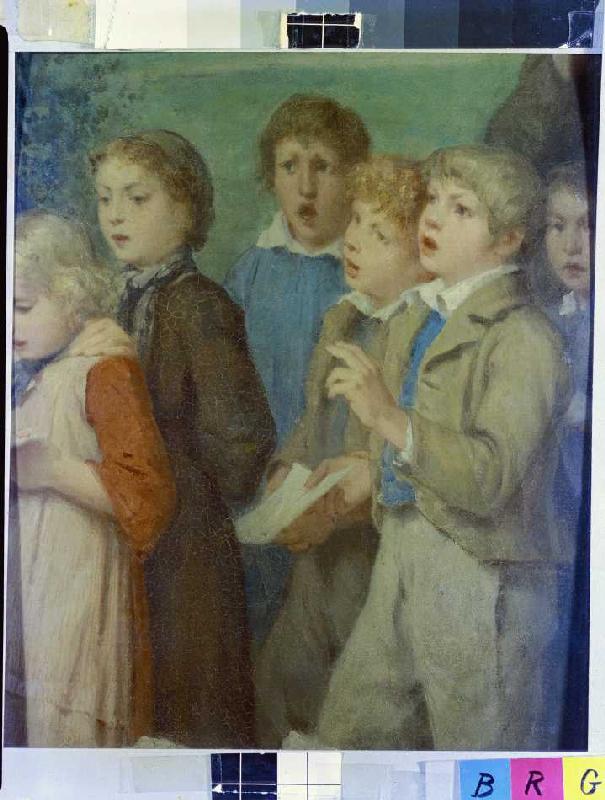 Singende Kinder. a Albert Anker