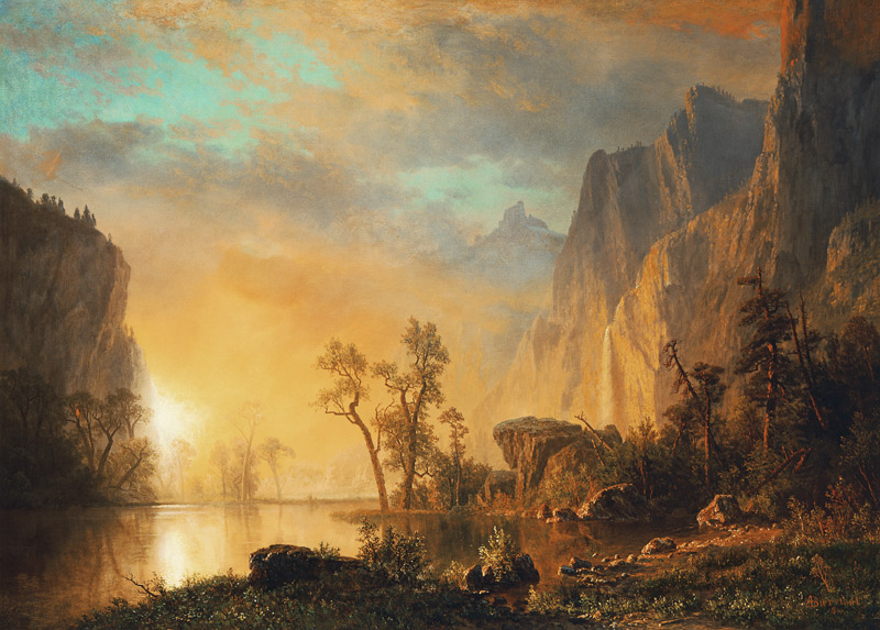 Sunset in the Rockies a Albert Bierstadt