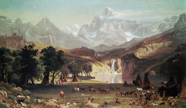 Indian store into the Rocky Mountains. a Albert Bierstadt