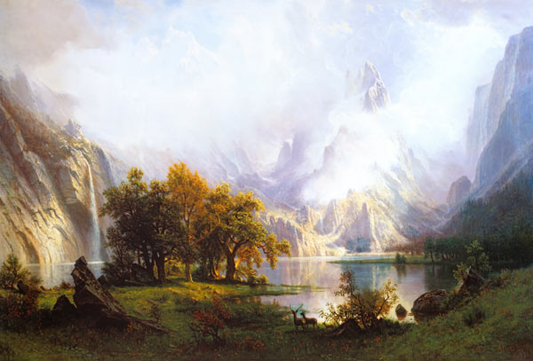 View of Rocky Mountains a Albert Bierstadt