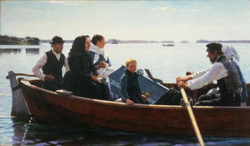 Leichenfahrt eines Kindes a Albert Edelfelt