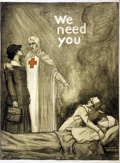 Red Cross Recruitment Poster, We Need You, pub. a Albert Edward Sterner