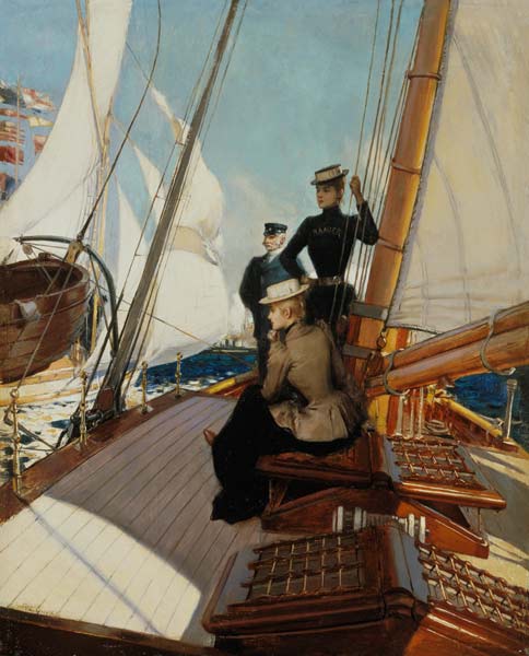 An afternoon on the sailing boat. a Albert Lynch
