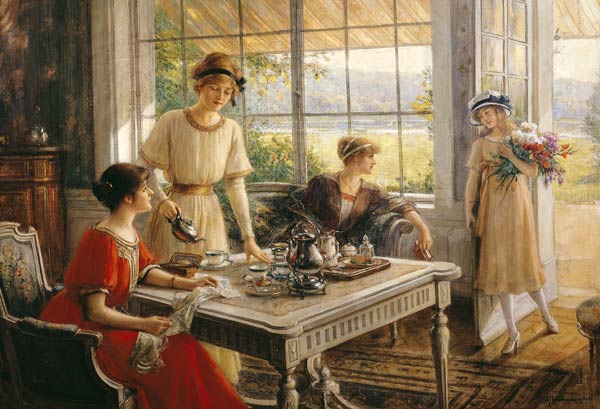 Women Taking Tea a Albert Lynch