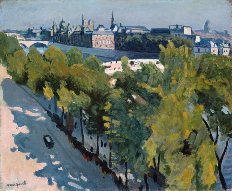 Promenade sur les quais, Louvre et nouveau pont a Albert Marquet