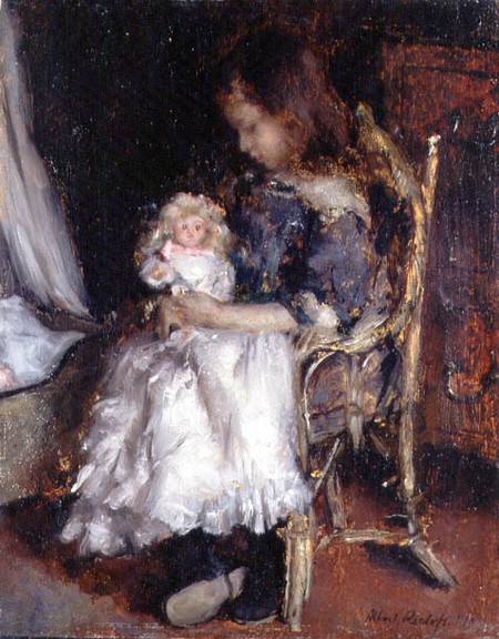 Girl Holding her Doll a Albert Roelofs