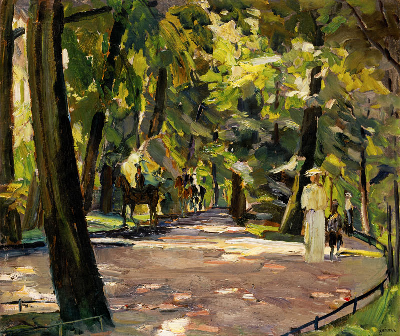 English garden in Munich a Albert Weisgerber