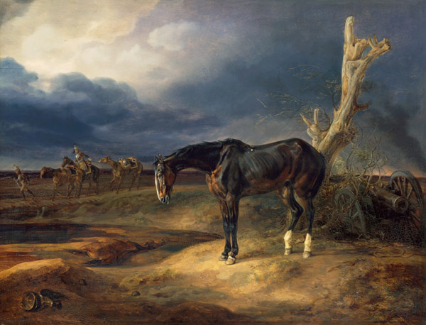 Ownerless Horse on the Battlefield at Moshaisk in 1812 a Albrecht Adam