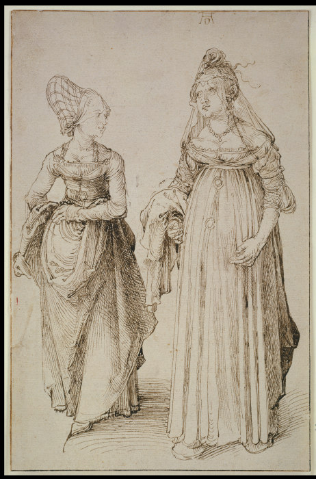A Lady from Nuremberg and a Lady from Venice a Albrecht Durer