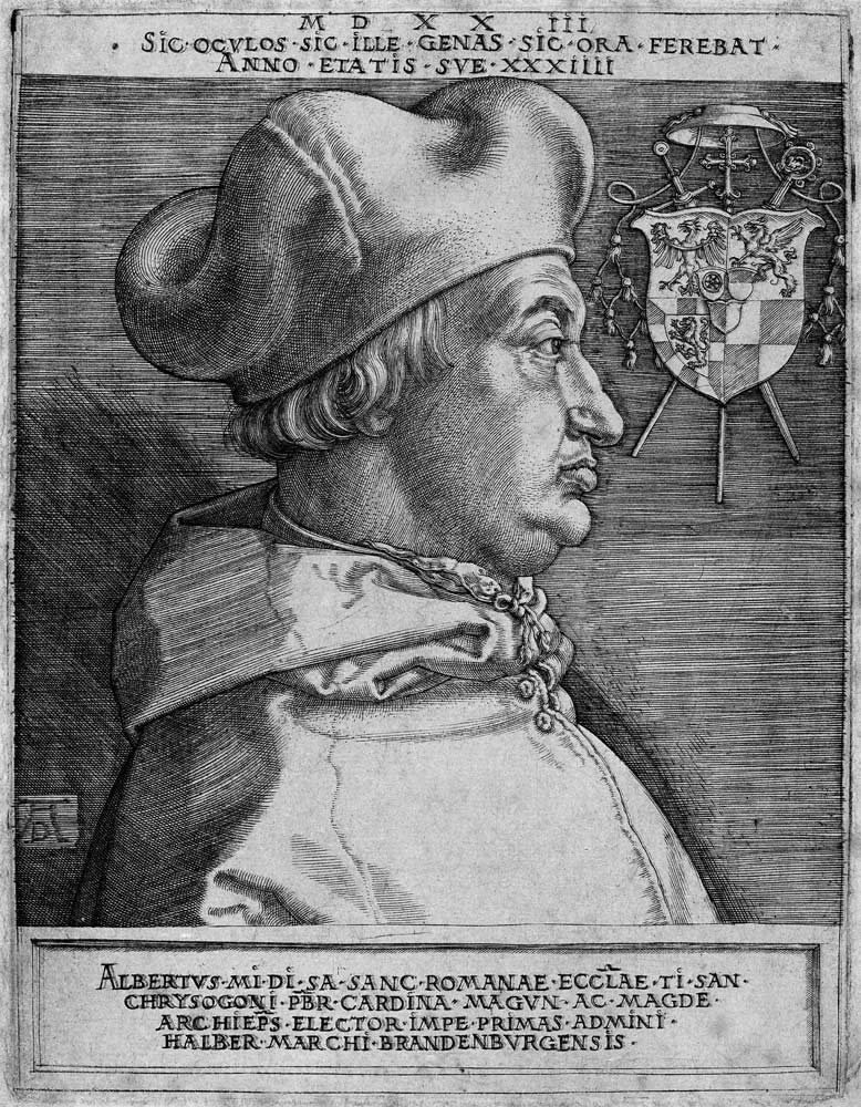Albrecht of Brandenburg / Engr.by Dürer a Albrecht Durer