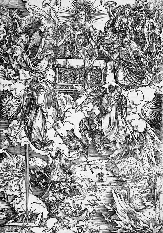 Die sieben Posaunenengel a Albrecht Durer