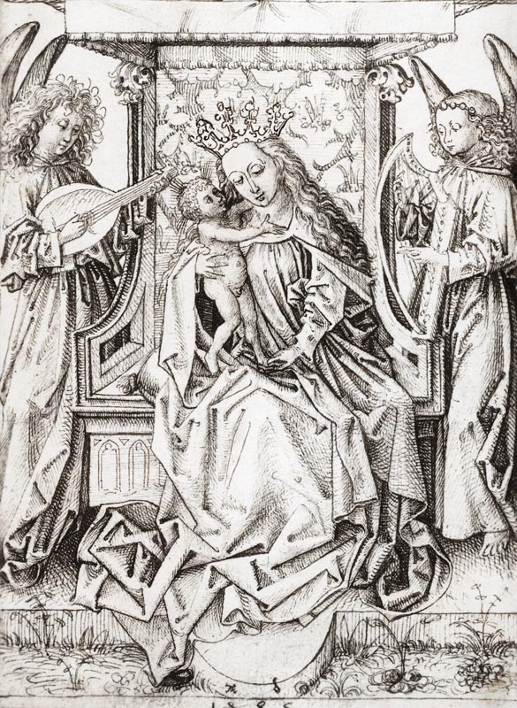 A.Dürer, Madonna w.Child & Angels /1485 a Albrecht Durer