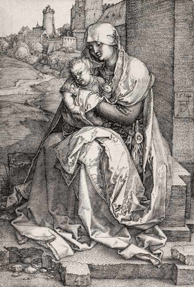 Maria mit dem Kind an der Mauer a Albrecht Durer