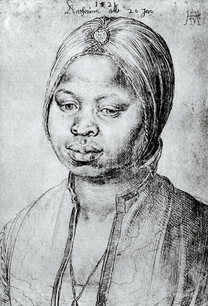 Portrait of Catherine, the Mulatta of the Portuguese Bradao, 1521 (engraving) a Albrecht Durer