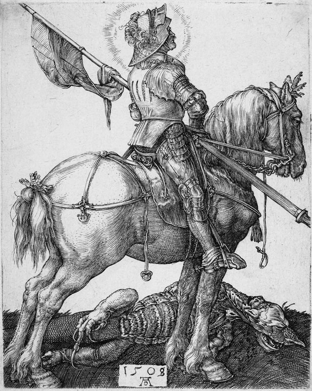 Saint George on horseback / Dürer / 1508 a Albrecht Durer