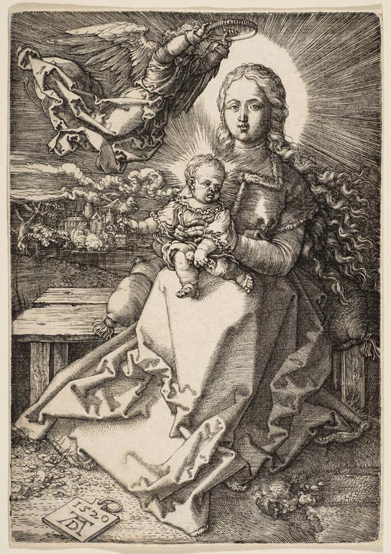 Virgin and Child Crowned by an Angel a Albrecht Durer